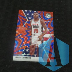 2019-20 Panini Mosaic Prizm Red #255 Magic Johnson Lakers